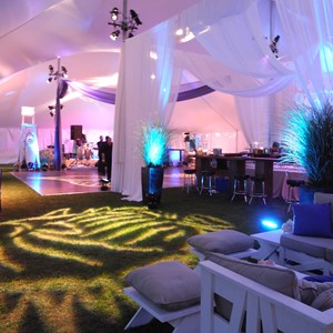 DesignLight Cape Cod Mitzvah lighting and fabric and gobos