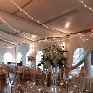 DesignLight Turner Hill wedding with overhead fabric and lighting