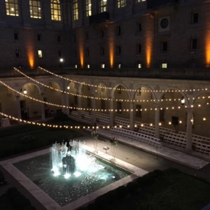 DesignLight Boston Public Library Courtyard with bistro strings